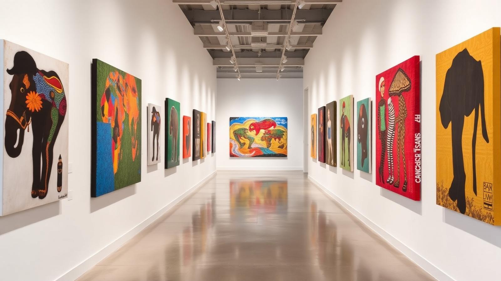 African fine art gallery corridor
